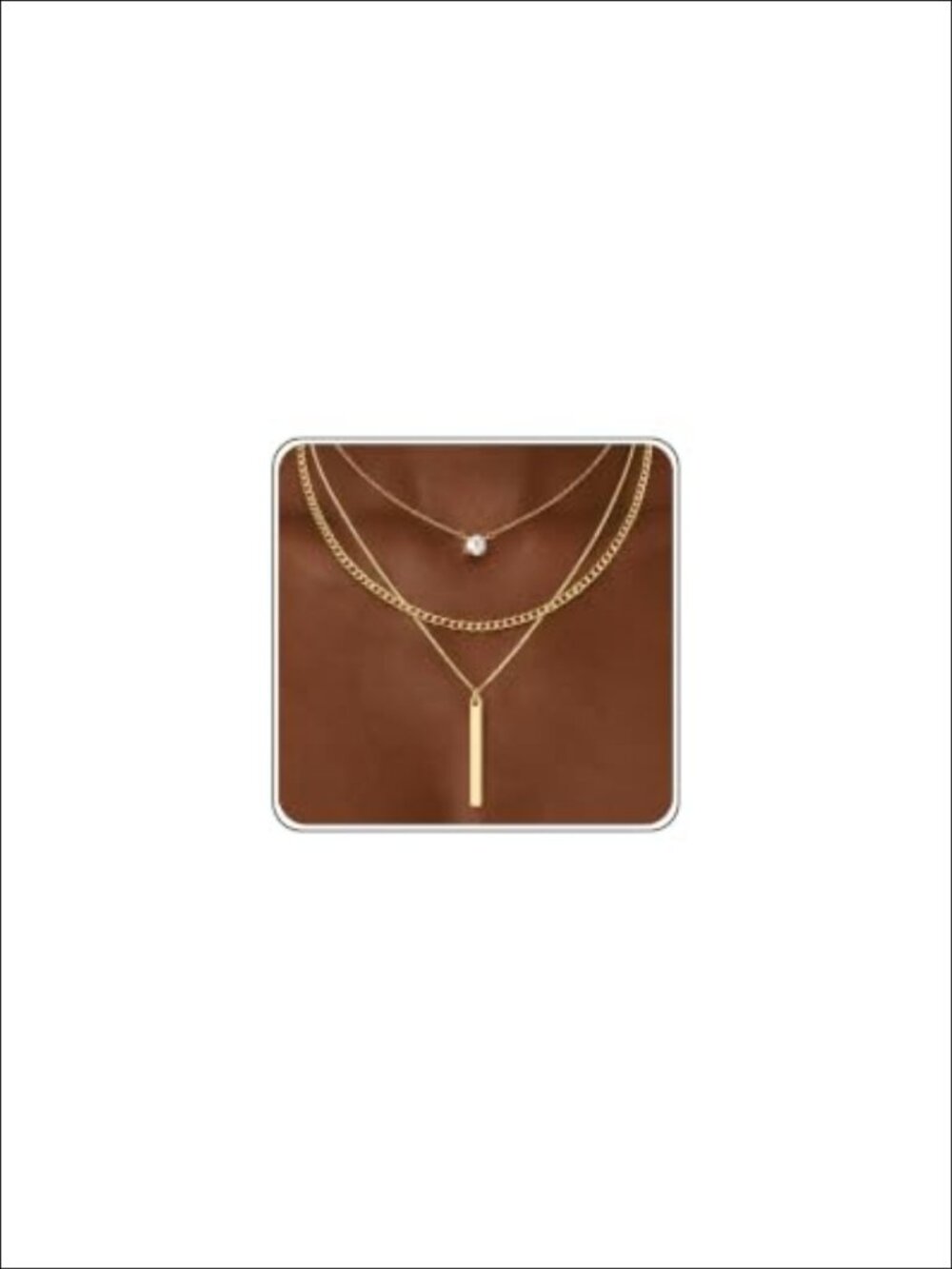 14K Gold Plated Layered Necklace Set 3 Separate Chains Women Gift